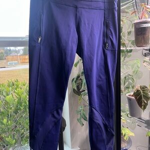 Lululemon Athletica Deep Blue Leggings with Zipper Pockets